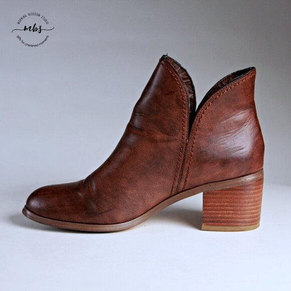 Steve Madden Johan Faux Leather Ankle Booties Brown Women 10 - Picture 7 of 13